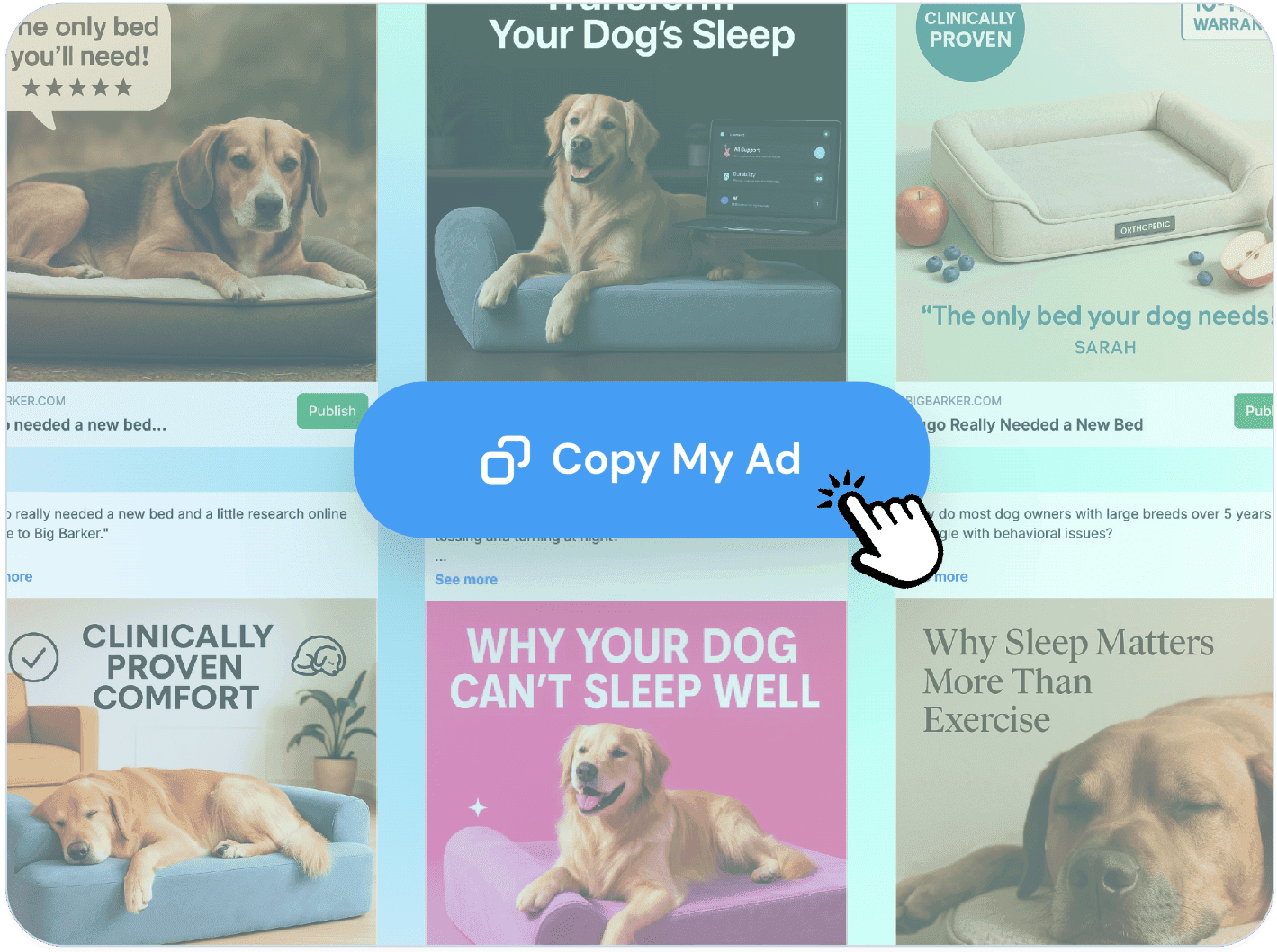 Copy My Ad export button shown over a finished ad creative