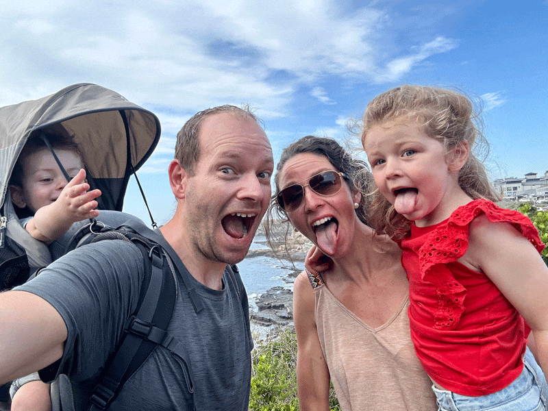 Wilco de Kreij with his wife and kids on a family trip to South Africa